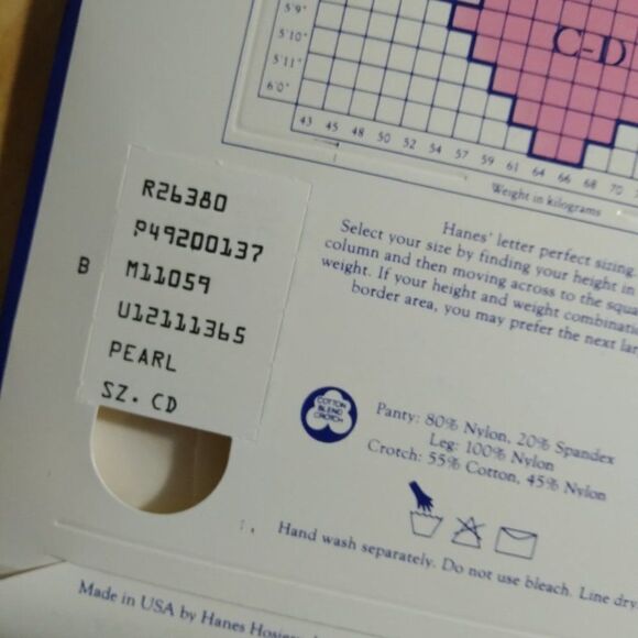 NEW DS Vintage Hanes Too! Control Top Pantyhose Style 137 Pearl (5) - Picture 6 of 7